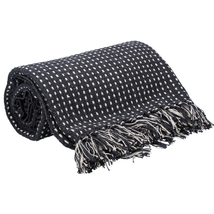Woven Slab Stitch Cotton Throw (Mixed Colours)