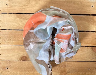 Abstract Print Scarf - Autumnal Colours