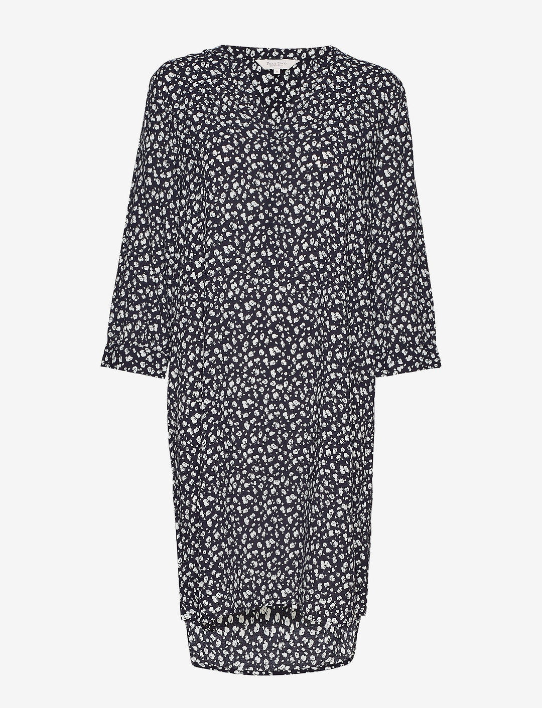 Talla Shirt Dress - Dark Blue with Mini Flower Print