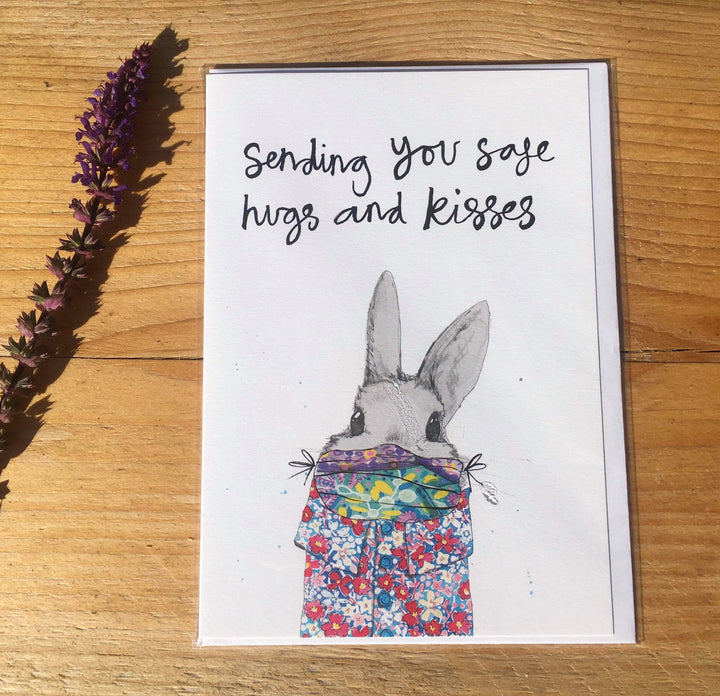 Bunny in a Mask Greetings Card
