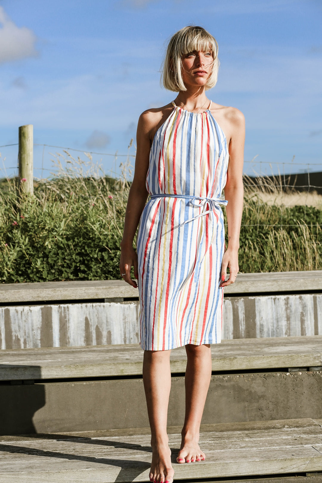 Block Printed Summer Dress - Multi-Colour