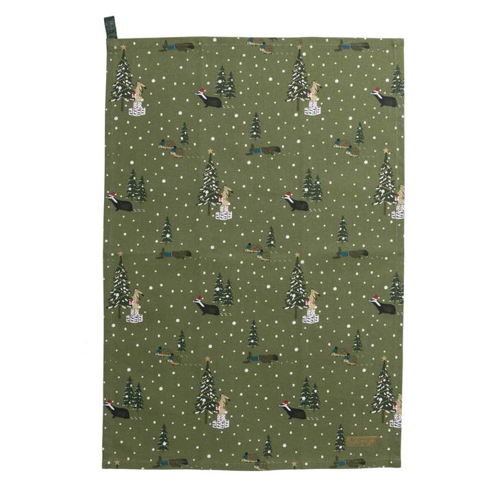Set of 2 Festive Forest Tea Towel
