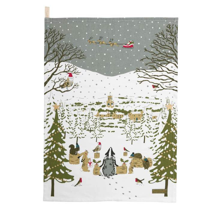 Set of 2 Festive Forest Tea Towel