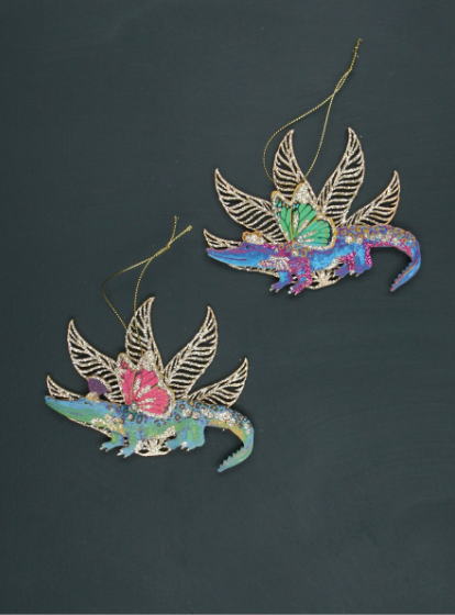 Alligator Fretwork Wood Decoration