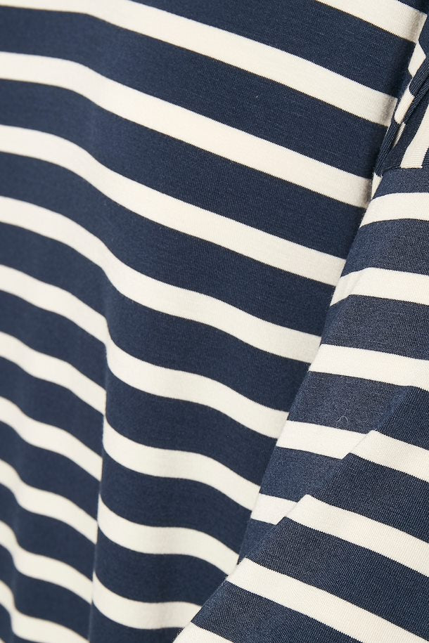 Dericka Dress - Blue and Cream Stripe