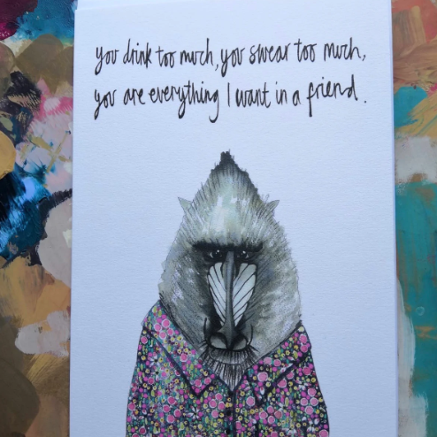 Slade the Mandrill Greetings Card