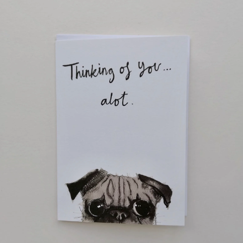 Pug Eyes Greetings Card