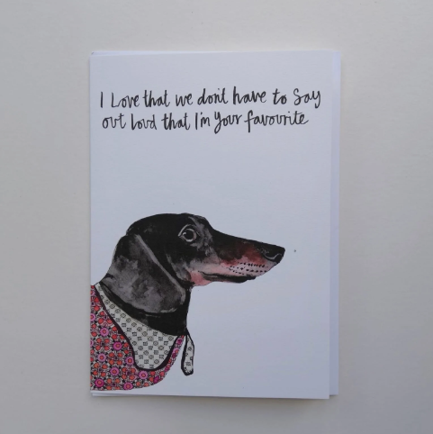 Ronnie the Sausage Dog Greetings Card