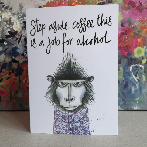 Troy Monkey Greetings Card