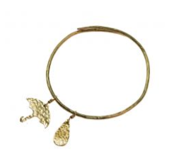 Hammered Brass Umbrella Bangle