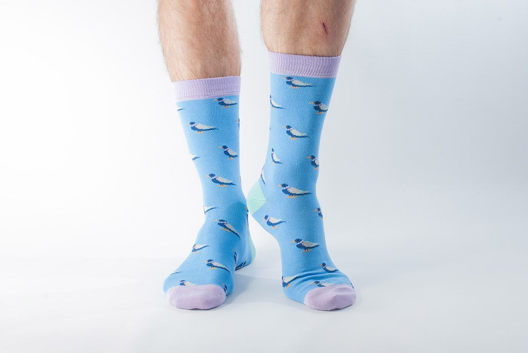 Bamboo Blue Pigeon Socks