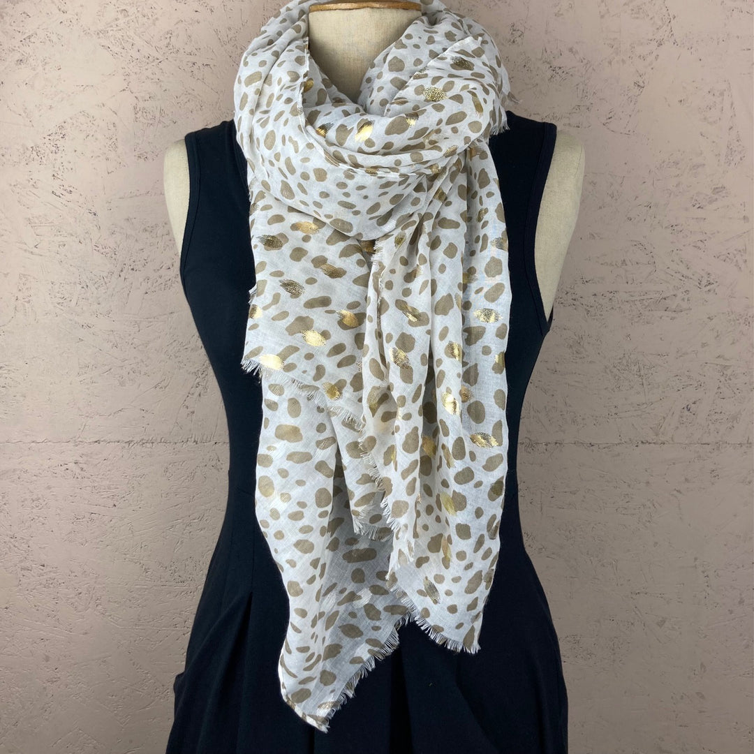 Gold Foil Animal Print Scarf