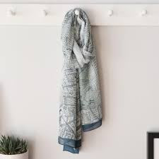 Vintage New York Map Print Scarf