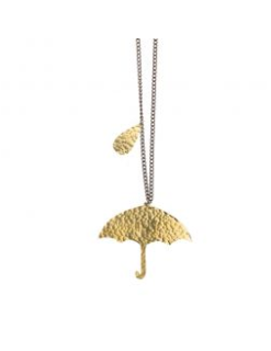 Hammered Brass Umbrella Pendant