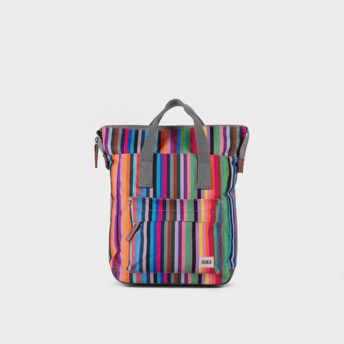 Bantry B Sustainable Canvas  Multi Stripe Roka Rucksack - Small