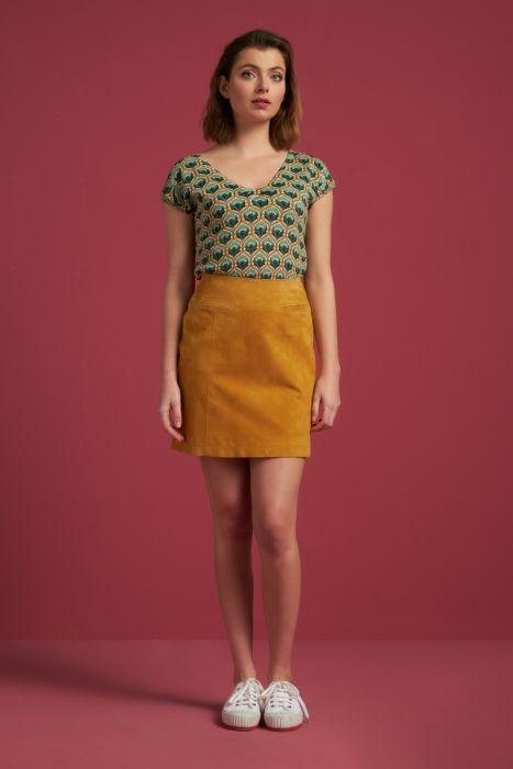 Olivia Suede Skirt - Gold