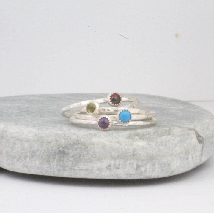 Silver Stacking Ring with stone