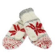 Snowflake lined mittens