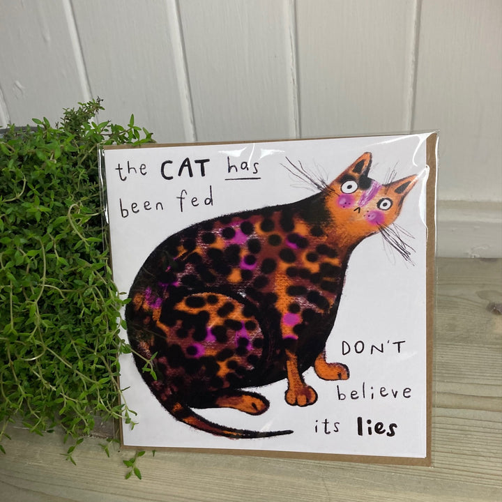 Cats Lie Greetings Card
