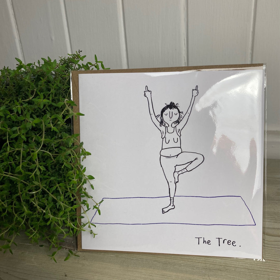 Yoga Tree Pose Greetings Card