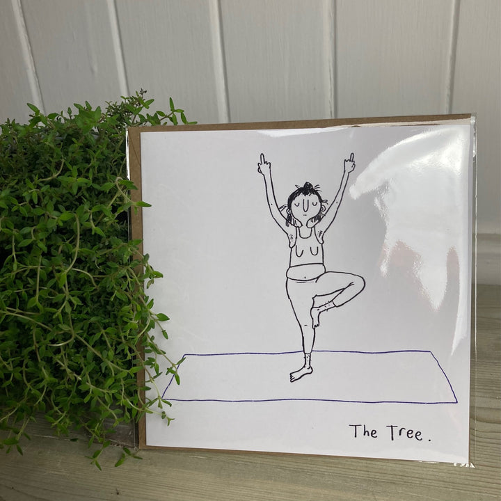 Yoga Tree Pose Greetings Card