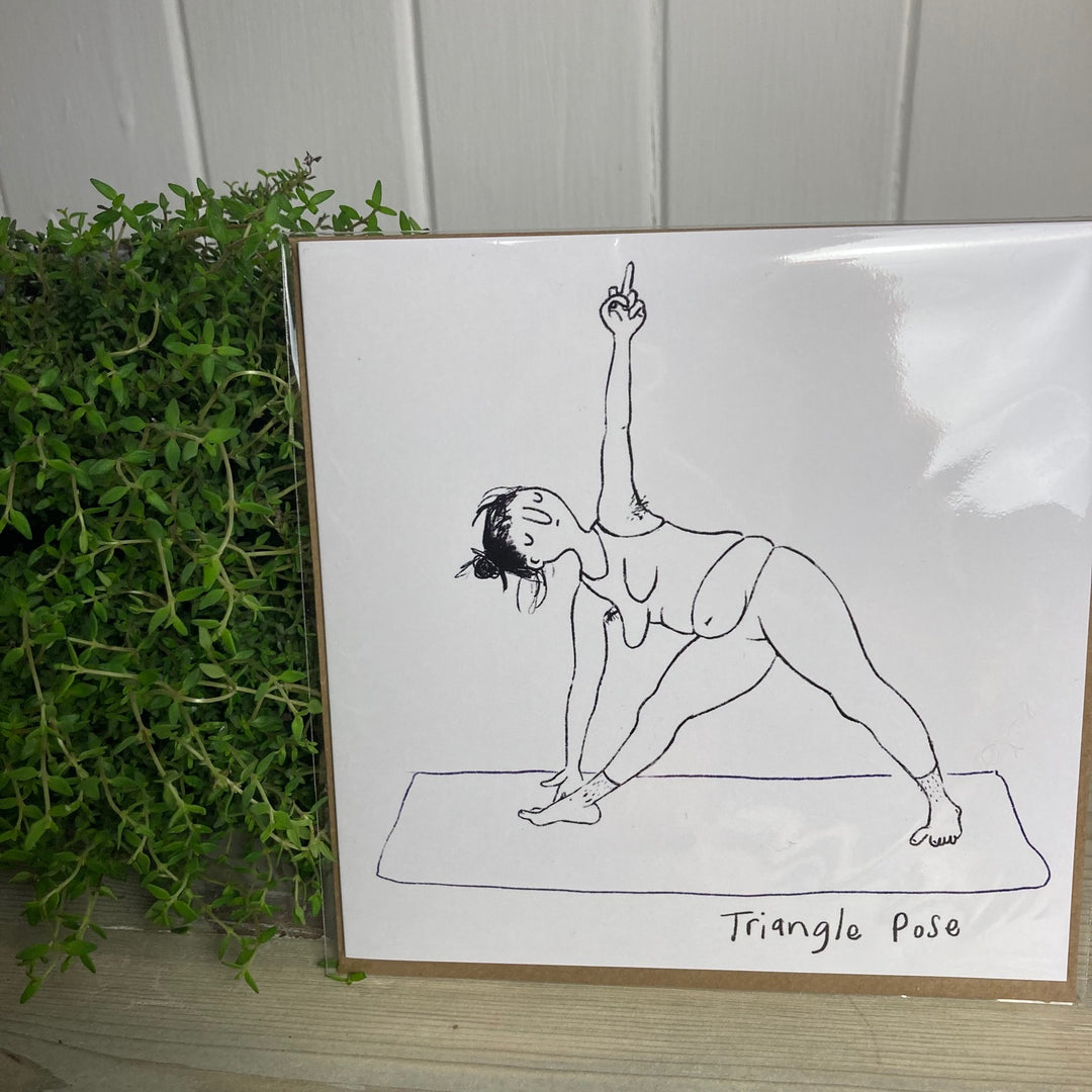 Yoga Triangle Pose Greetings Card