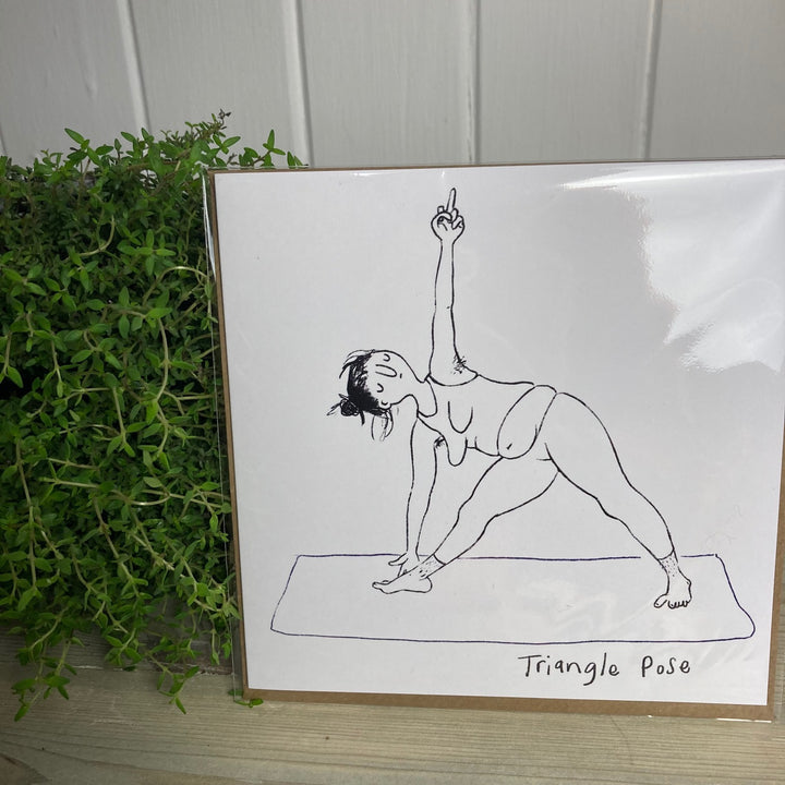 Yoga Triangle Pose Greetings Card