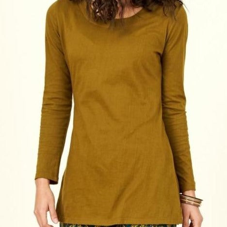 Boat Neck Top in Antique Mustard