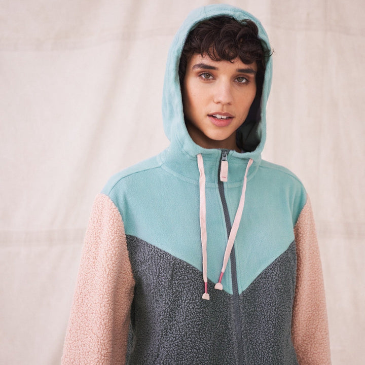 Colourblock Borg Hoodie