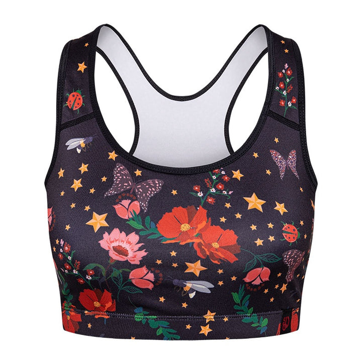 Butterflies + Flowers Sports Bra