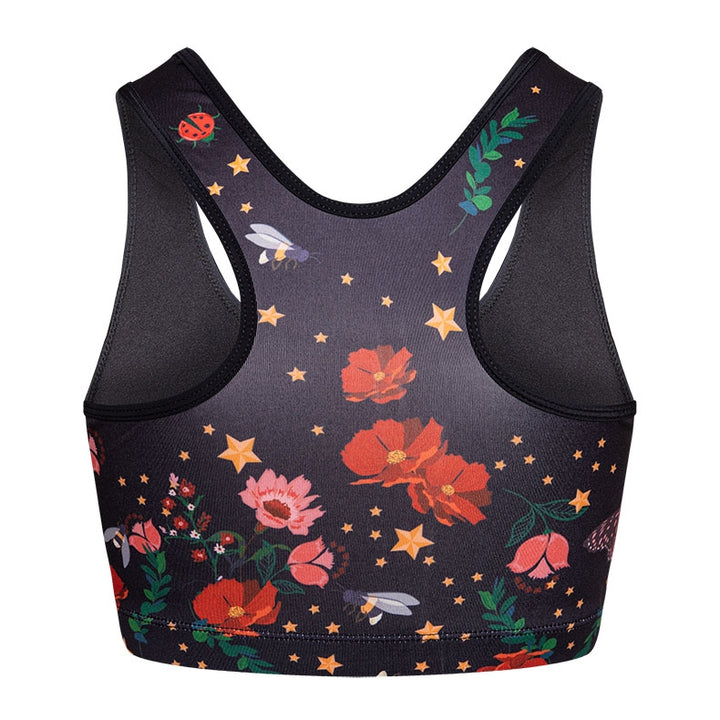 Butterflies + Flowers Sports Bra