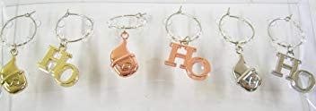 Pack of 6 Wine Charms - Gold / Rose Gold / Silver 3 of Each