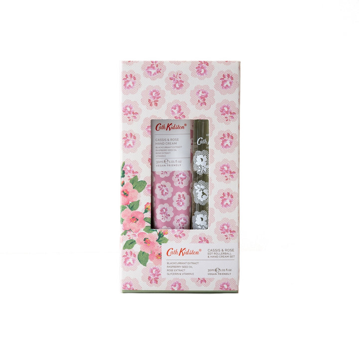 Cath Kidston Freston Cassis & Rose Rollerball & Hand Cream Set