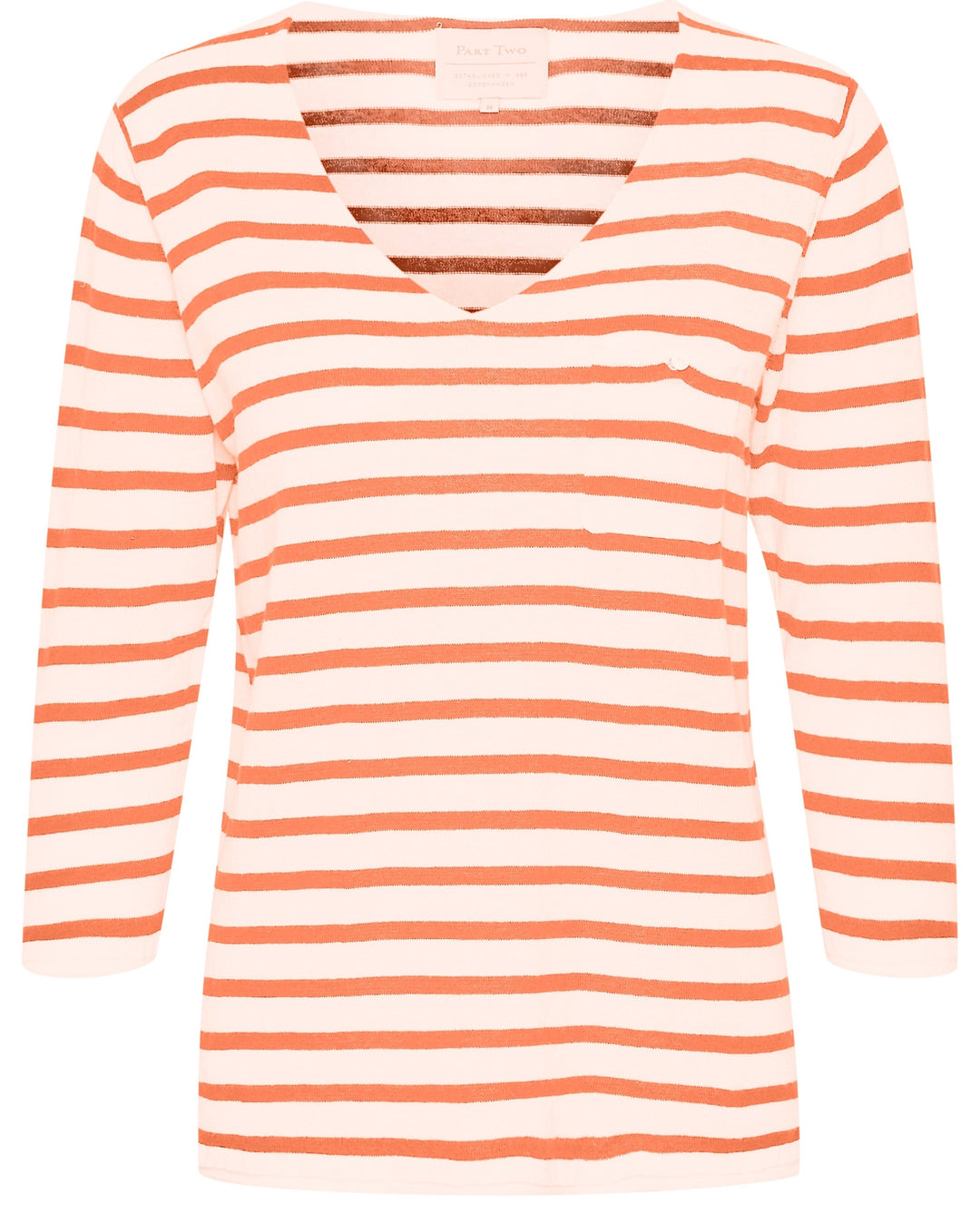 Dosta - Light Weight Knit - Striped - Cream and Coral