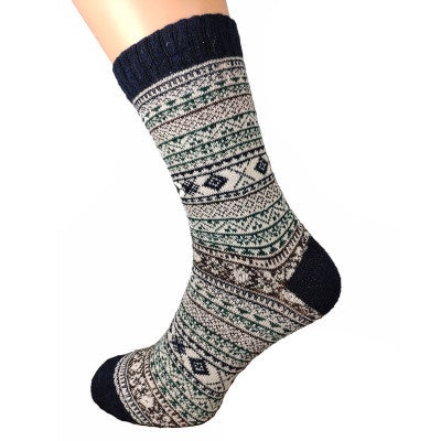 Mens Fairisle Wool Blend Socks 7-11