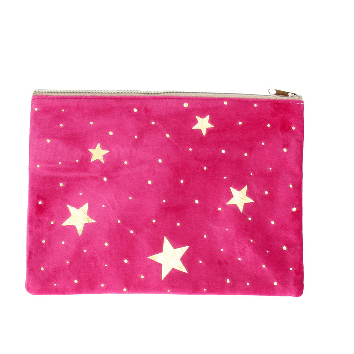 Velvet Pouch / Purse with Metallic Stars