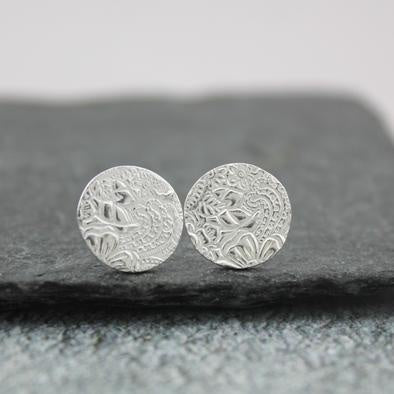 Silver Lace Stud Earrings