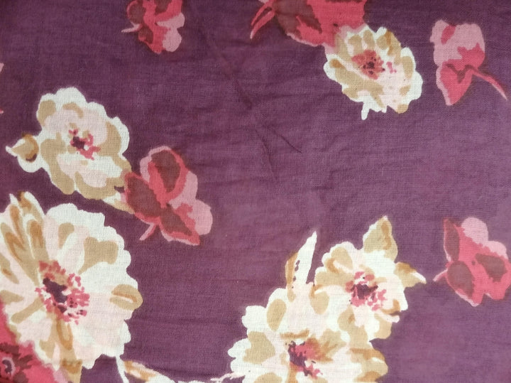 Burgundy Floral Scarf
