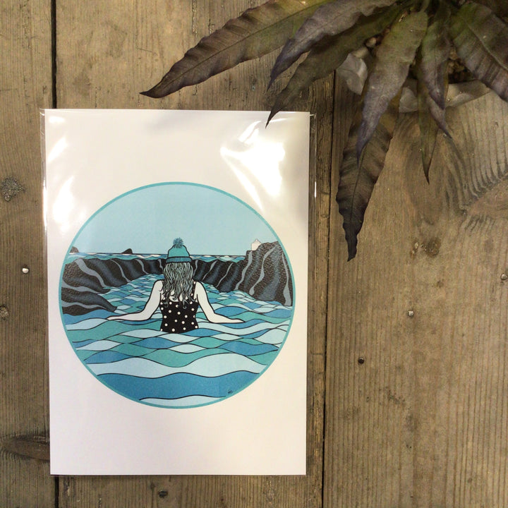 Wild Sea Swimmer A4 Print