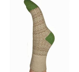 Wool Blend Patterned Tipped Socks (4-7)