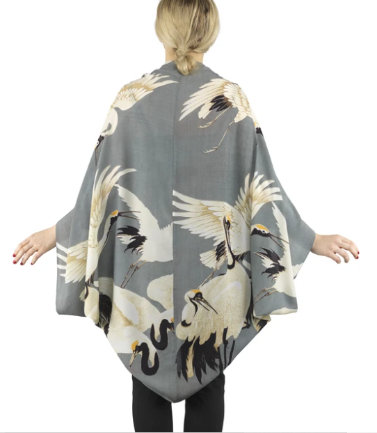 Stork Crepe Shrug - Grey