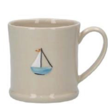 Ceramic Mini Mug with Sailboat