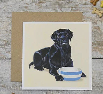 Dog & Bowl Card