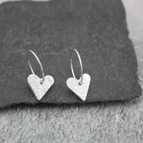 Silver Charm Hoop Earrings