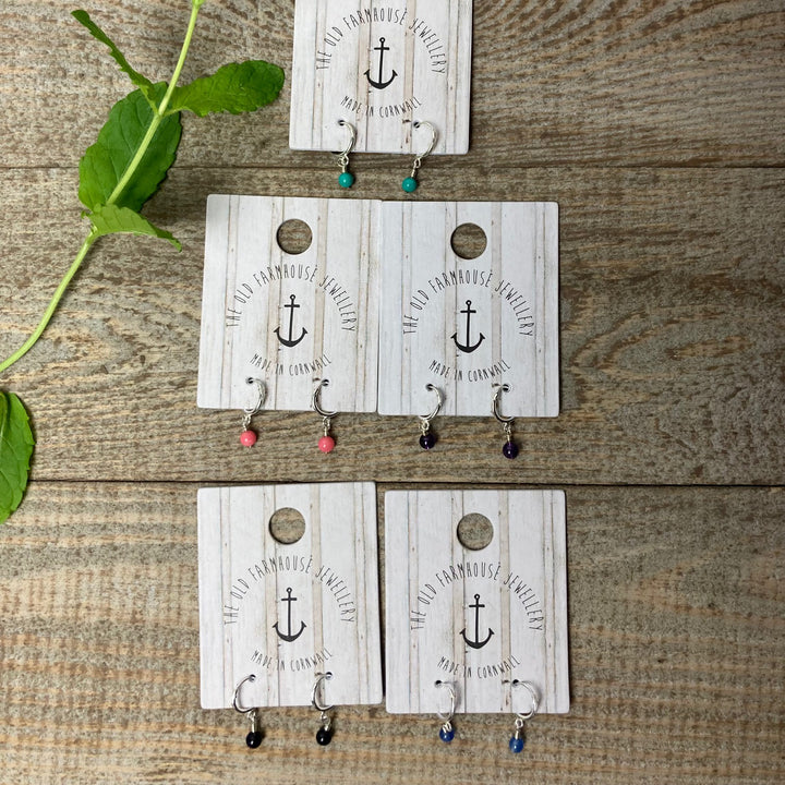 Beaded Ear Hugging Hoops