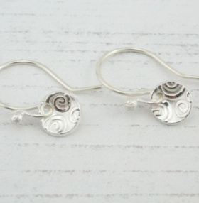 Silver Textured Drop Earrings