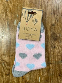 Hearts Wool Blend Socks