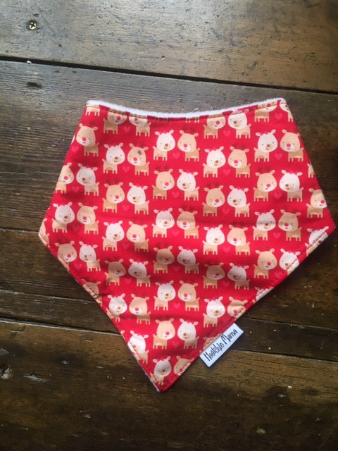 Dribble Bibs - Red Reindeer