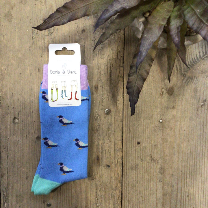 Bamboo Blue Pigeon Socks