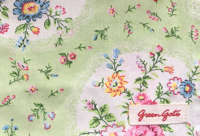 Vintage Green Floral Tea Towel